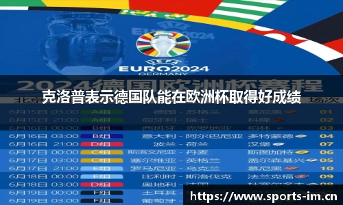 克洛普表示德国队能在欧洲杯取得好成绩